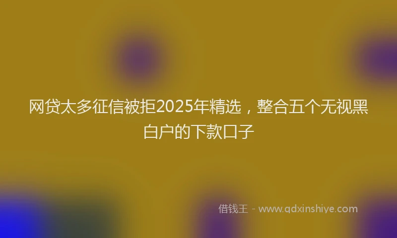 网贷太多征信被拒2025年精选，整合五个无视黑白户的下款口子