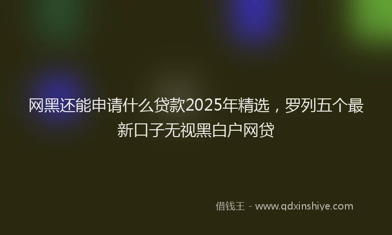 网黑还能申请什么贷款2025年精选，罗列五个最新口子无视黑白户网贷