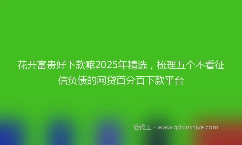 花开富贵好下款嘛2025年精选，梳理五个不看征信负债的网贷百分百下款平台