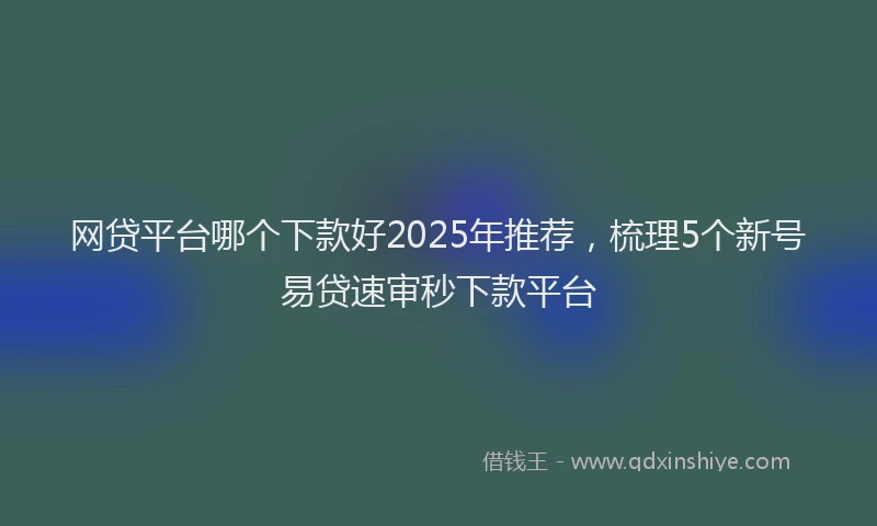 网贷平台哪个下款好2025年推荐，梳理5个新号易贷速审秒下款平台