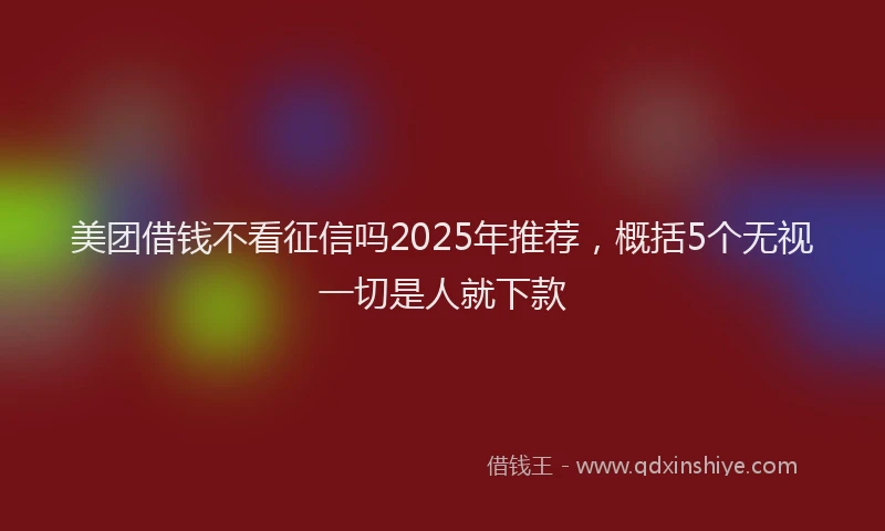 美团借钱不看征信吗2025年推荐，概括5个无视一切是人就下款