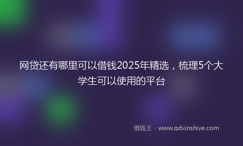 网贷还有哪里可以借钱2025年精选，梳理5个大学生可以使用的平台