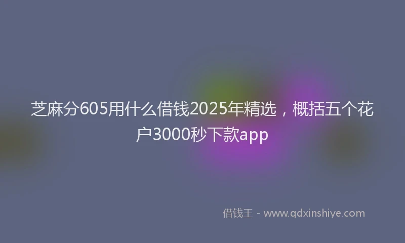 芝麻分605用什么借钱2025年精选，概括五个花户3000秒下款app