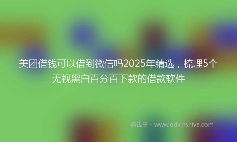 美团借钱可以借到微信吗2025年精选，梳理5个无视黑白百分百下款的借款软件
