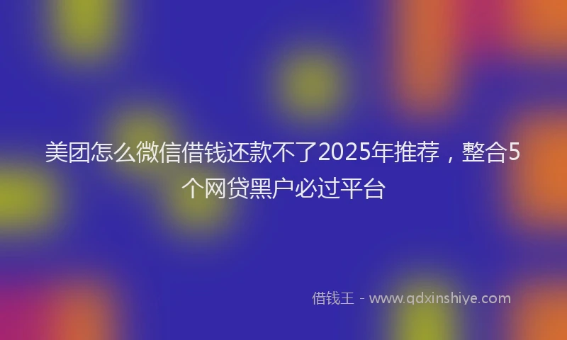 美团怎么微信借钱还款不了2025年推荐，整合5个网贷黑户必过平台