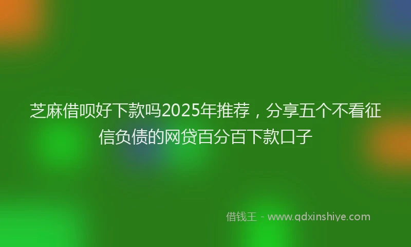 芝麻借呗好下款吗2025年推荐，分享五个不看征信负债的网贷百分百下款口子
