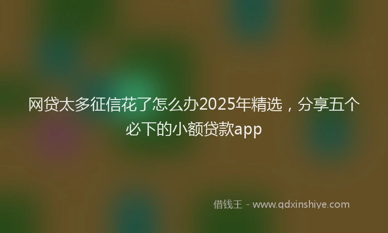 网贷太多征信花了怎么办2025年精选，分享五个必下的小额贷款app