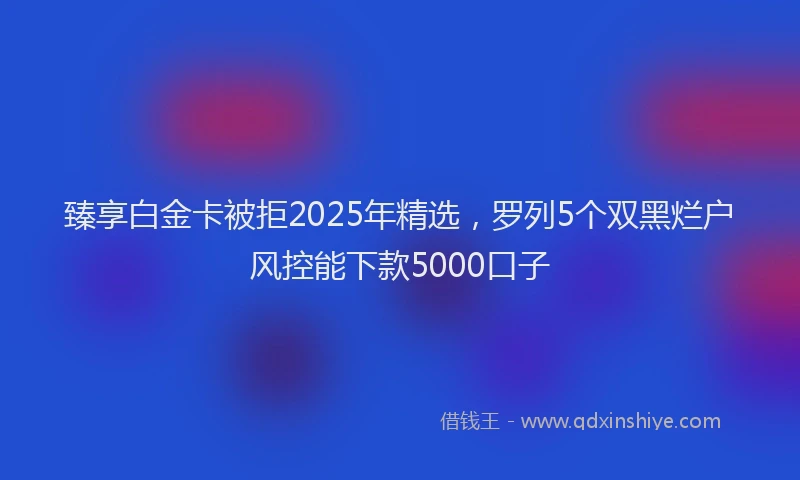 臻享白金卡被拒2025年精选，罗列5个双黑烂户风控能下款5000口子