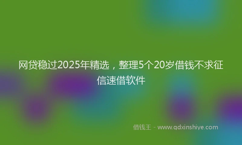 网贷稳过2025年精选，整理5个20岁借钱不求征信速借软件
