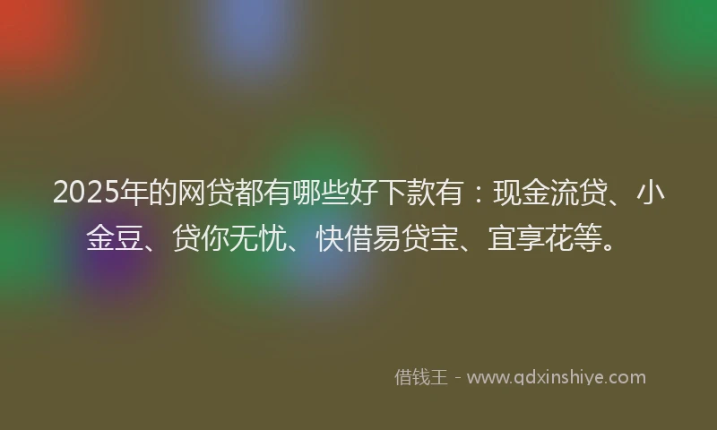 2025年的网贷都有哪些好下款有：现金流贷、小金豆、贷你无忧、快借易贷宝、宜享花等。