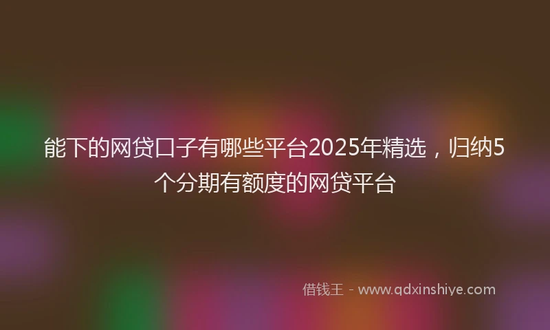 能下的网贷口子有哪些平台2025年精选，归纳5个分期有额度的网贷平台