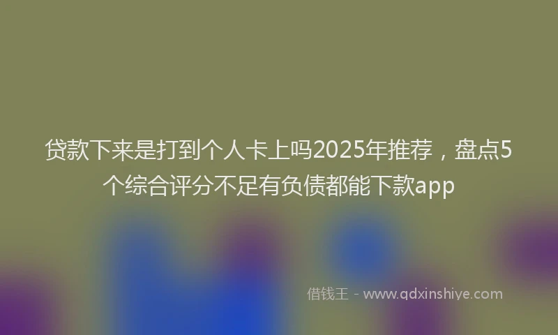 贷款下来是打到个人卡上吗2025年推荐，盘点5个综合评分不足有负债都能下款app
