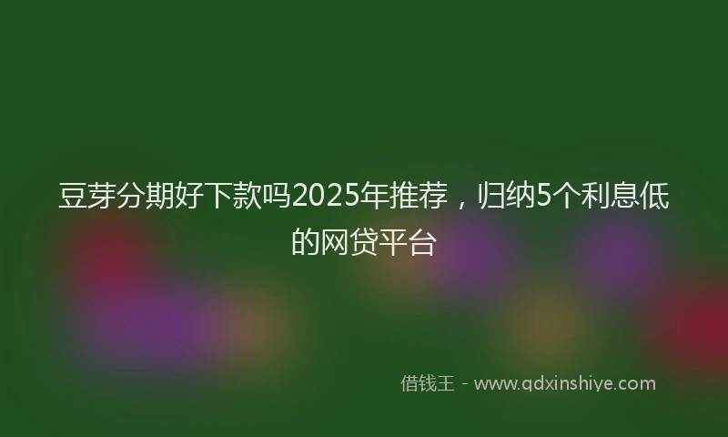 豆芽分期好下款吗2025年推荐，归纳5个利息低的网贷平台