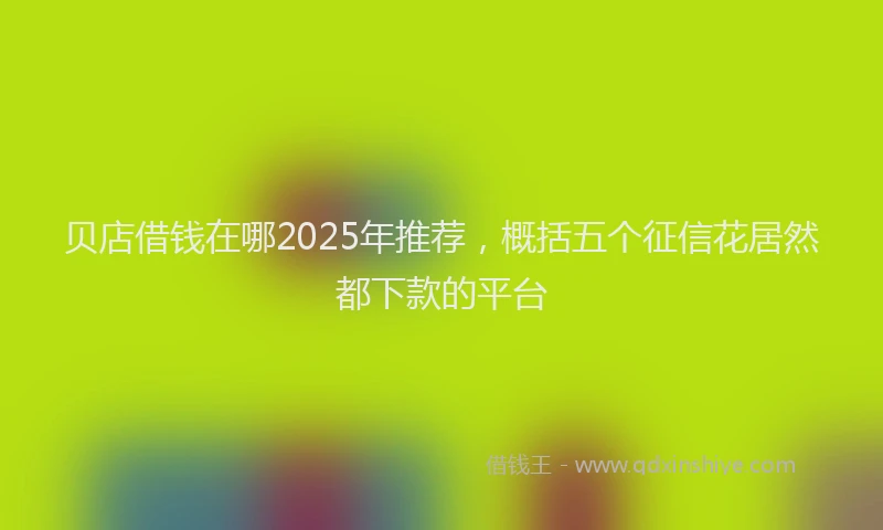 贝店借钱在哪2025年推荐，概括五个征信花居然都下款的平台