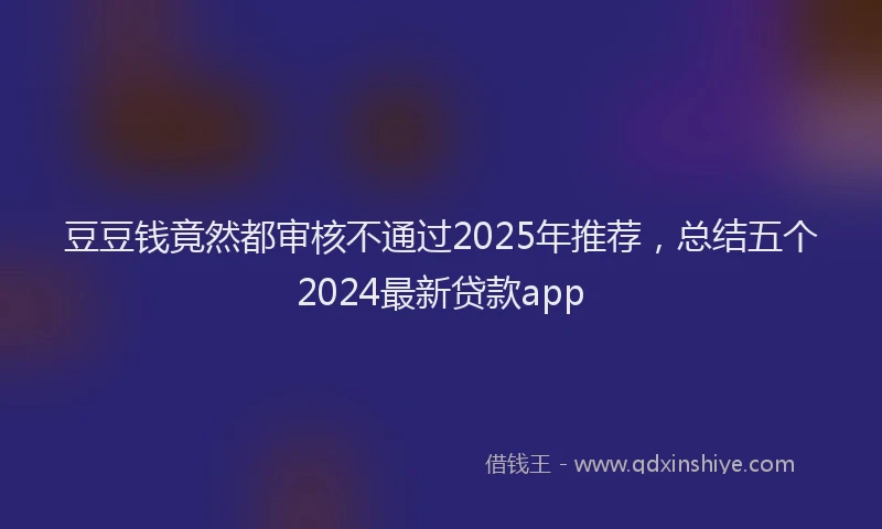豆豆钱竟然都审核不通过2025年推荐，总结五个2024最新贷款app
