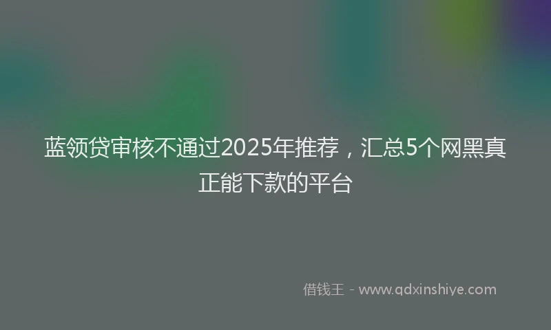 蓝领贷审核不通过2025年推荐，汇总5个网黑真正能下款的平台