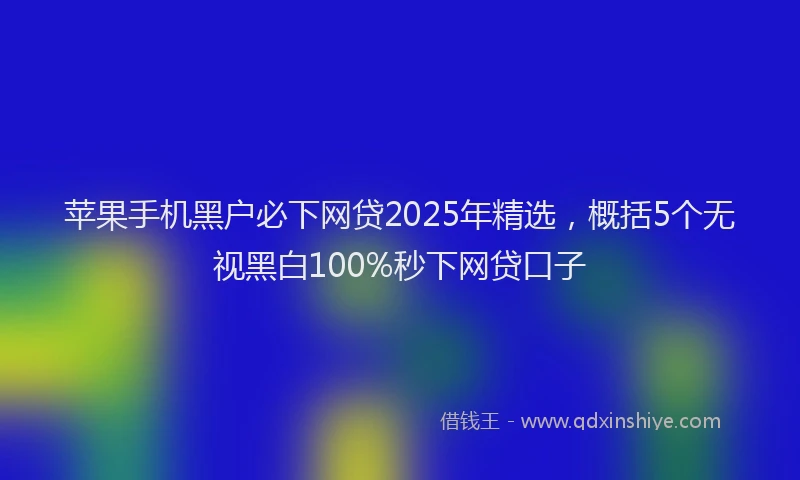 苹果手机黑户必下网贷2025年精选，概括5个无视黑白100%秒下网贷口子