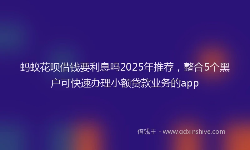 蚂蚁花呗借钱要利息吗2025年推荐，整合5个黑户可快速办理小额贷款业务的app