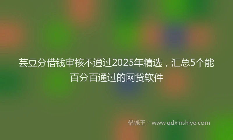 芸豆分借钱审核不通过2025年精选，汇总5个能百分百通过的网贷软件