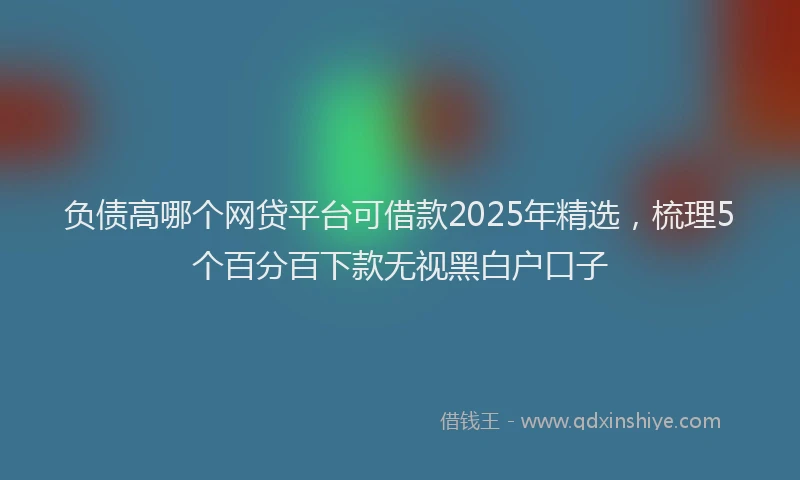 负债高哪个网贷平台可借款2025年精选，梳理5个百分百下款无视黑白户口子