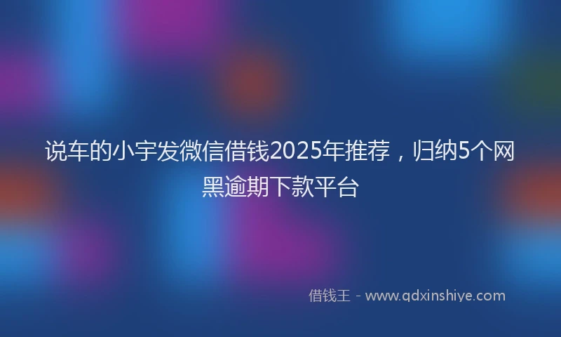 说车的小宇发微信借钱2025年推荐，归纳5个网黑逾期下款平台