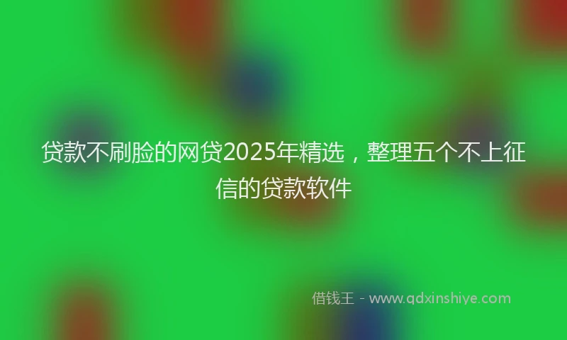 贷款不刷脸的网贷2025年精选，整理五个不上征信的贷款软件