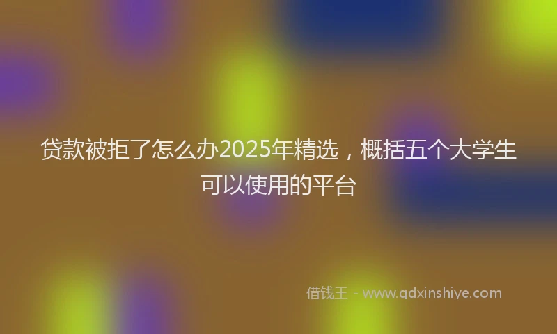 贷款被拒了怎么办2025年精选，概括五个大学生可以使用的平台