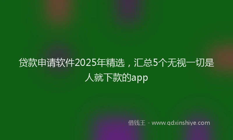 贷款申请软件2025年精选，汇总5个无视一切是人就下款的app