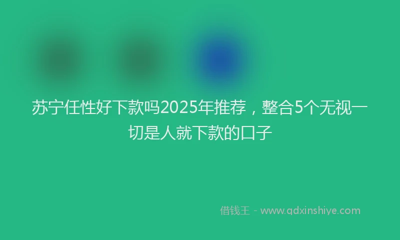苏宁任性好下款吗2025年推荐，整合5个无视一切是人就下款的口子