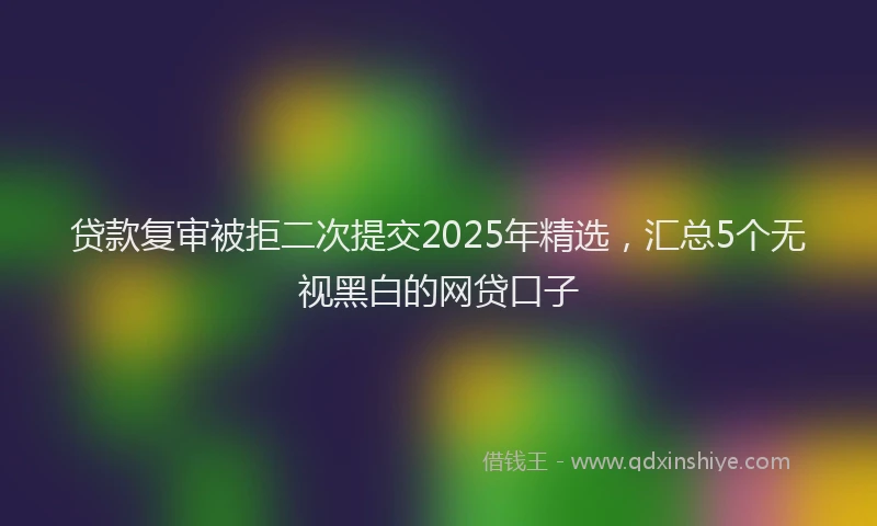 贷款复审被拒二次提交2025年精选，汇总5个无视黑白的网贷口子