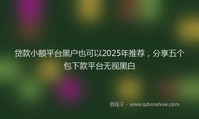 贷款小额平台黑户也可以2025年推荐，分享五个包下款平台无视黑白