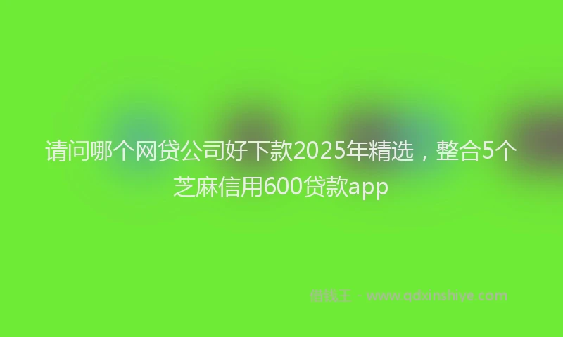 请问哪个网贷公司好下款2025年精选，整合5个芝麻信用600贷款app