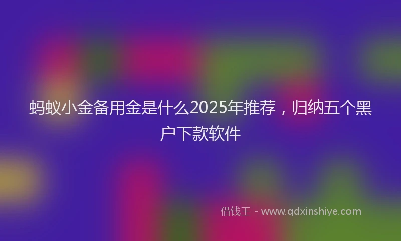 蚂蚁小金备用金是什么2025年推荐，归纳五个黑户下款软件