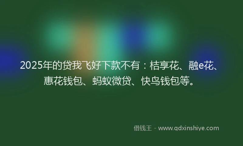 2025年的贷我飞好下款不有：桔享花、融e花、惠花钱包、蚂蚁微贷、快鸟钱包等。