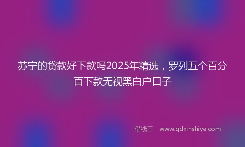 苏宁的贷款好下款吗2025年精选，罗列五个百分百下款无视黑白户口子