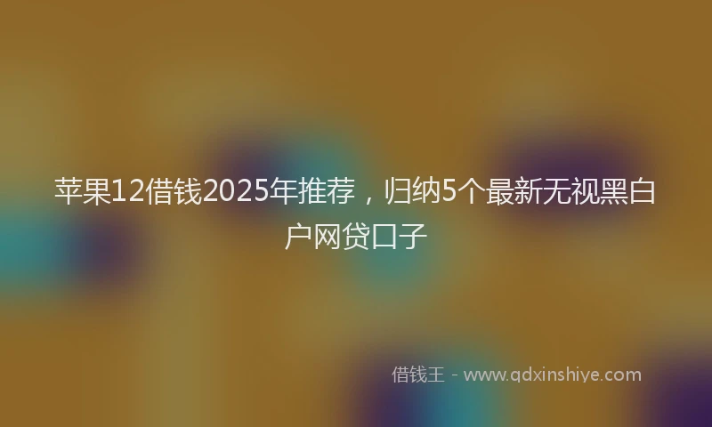 苹果12借钱2025年推荐，归纳5个最新无视黑白户网贷口子