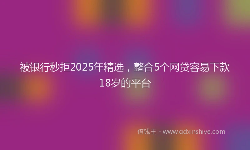 被银行秒拒2025年精选，整合5个网贷容易下款18岁的平台