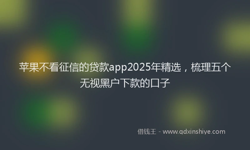 苹果不看征信的贷款app2025年精选，梳理五个无视黑户下款的口子