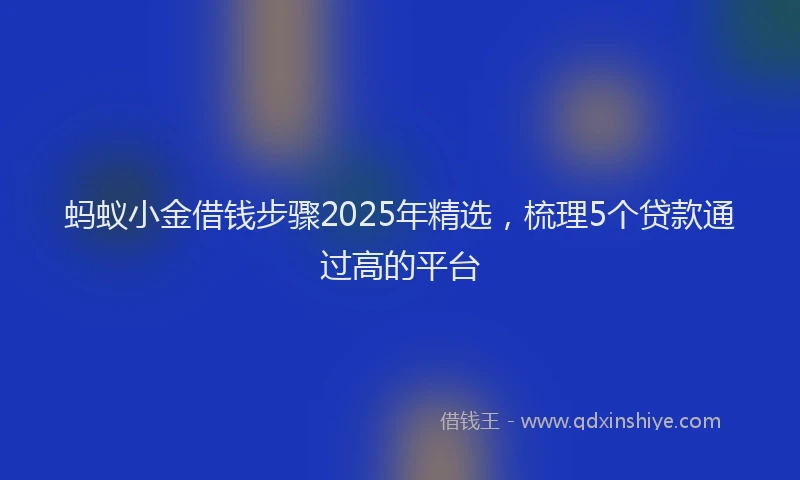蚂蚁小金借钱步骤2025年精选，梳理5个贷款通过高的平台