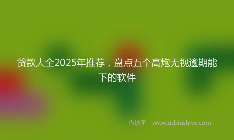 贷款大全2025年推荐，盘点五个高炮无视逾期能下的软件