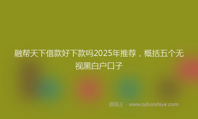 融帮天下借款好下款吗2025年推荐，概括五个无视黑白户口子