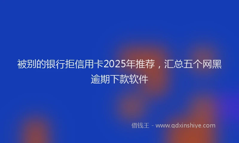 被别的银行拒信用卡2025年推荐，汇总五个网黑逾期下款软件