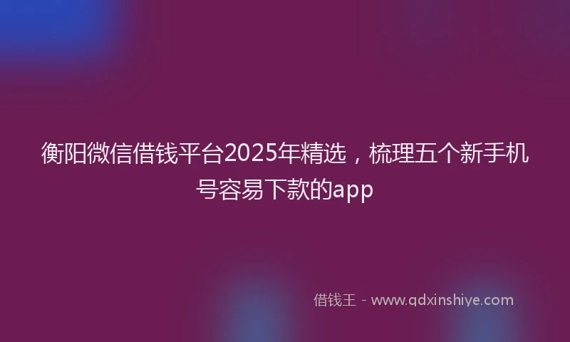 衡阳微信借钱平台2025年精选，梳理五个新手机号容易下款的app