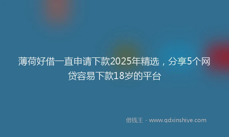 薄荷好借一直申请下款2025年精选，分享5个网贷容易下款18岁的平台