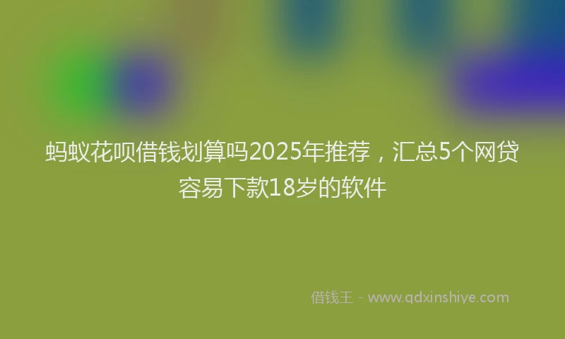 蚂蚁花呗借钱划算吗2025年推荐，汇总5个网贷容易下款18岁的软件