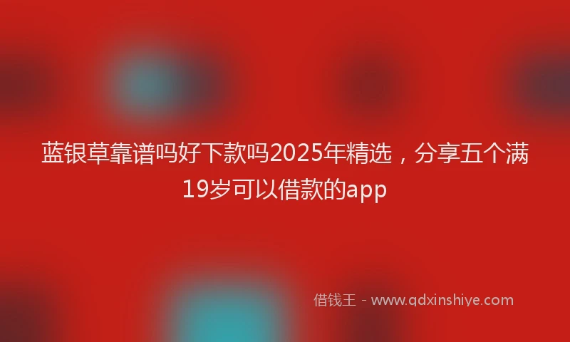 蓝银草靠谱吗好下款吗2025年精选，分享五个满19岁可以借款的app