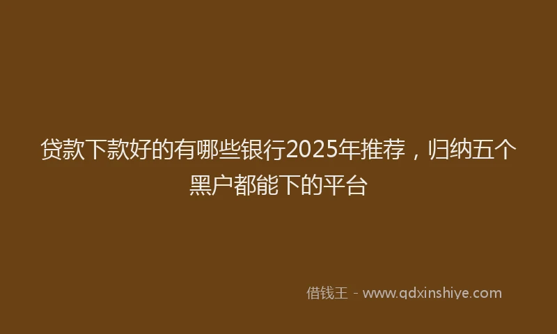 贷款下款好的有哪些银行2025年推荐，归纳五个黑户都能下的平台