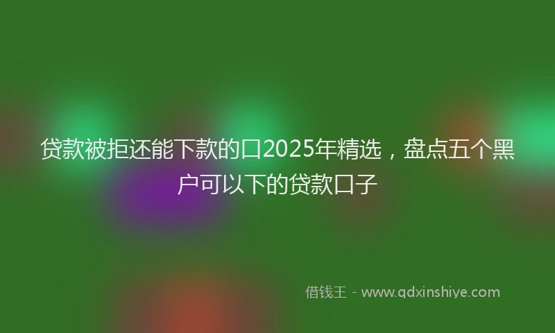 贷款被拒还能下款的口2025年精选，盘点五个黑户可以下的贷款口子