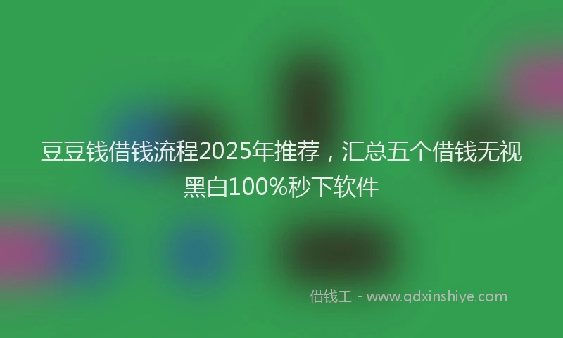 豆豆钱借钱流程2025年推荐，汇总五个借钱无视黑白100%秒下软件