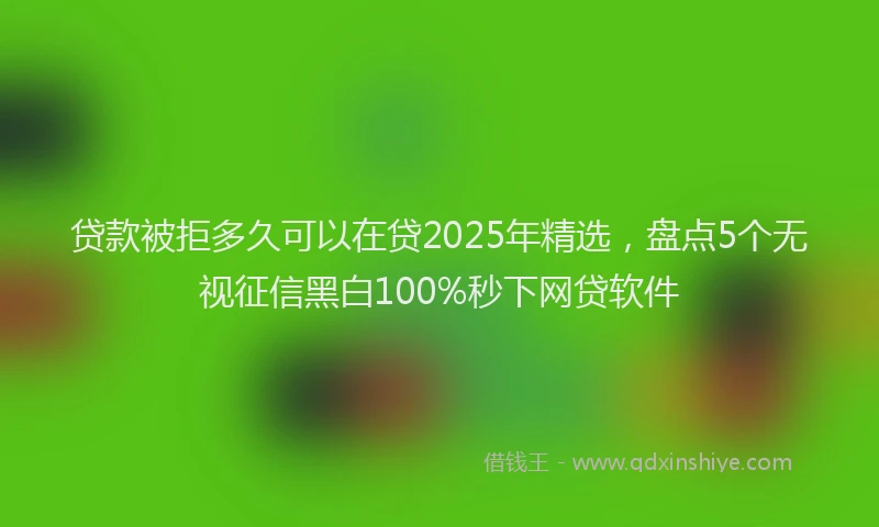 贷款被拒多久可以在贷2025年精选，盘点5个无视征信黑白100%秒下网贷软件